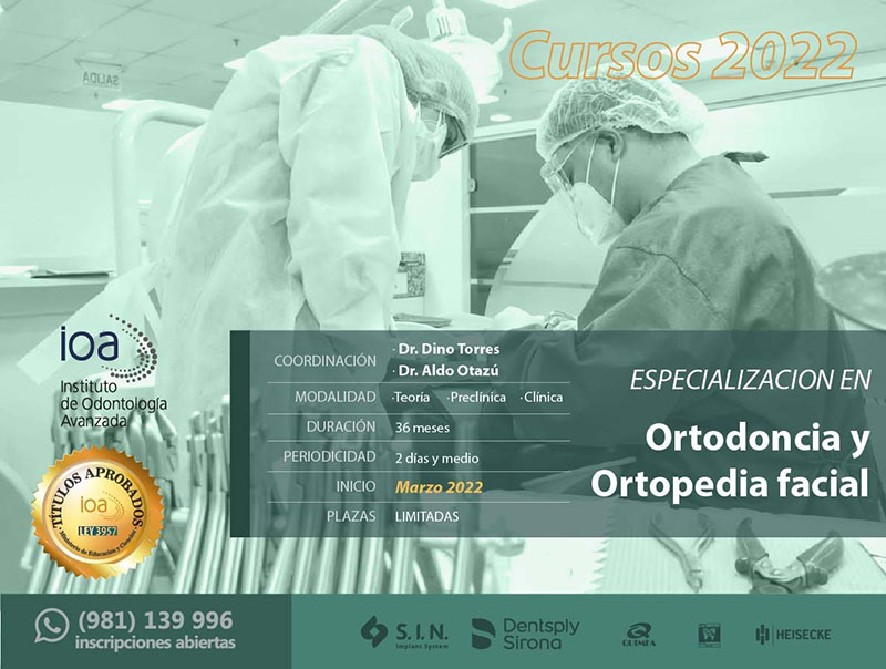 Especialización en Ortodoncia y Ortopedia facia Curso iniciado