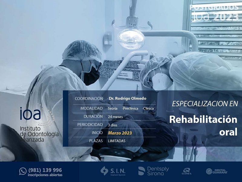 Especialización Rehabilitación Oral Curso iniciado
