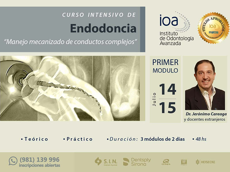 Curso intensivo de Endodoncia mecanizada